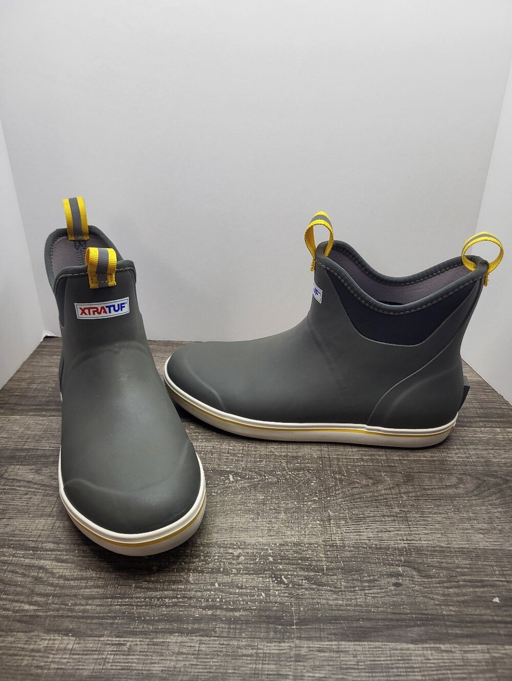 Xtratuf Ankle Deck Boot Men's Size 10 Waterproof Grey Yellow
